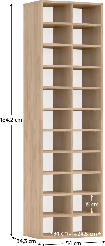 Magas polcállvány/cipőtartó, artisan tölgy, IGNO