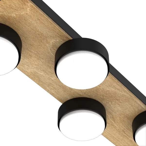 Mennyezeti lámpa SEMA 4xGX53/15W/230V fekete/barna/tölgy