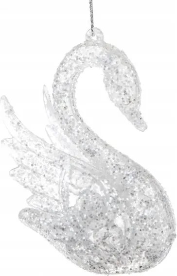 Áttört Bomba Fehér Hattyú 7x10cm Karácsonyfára