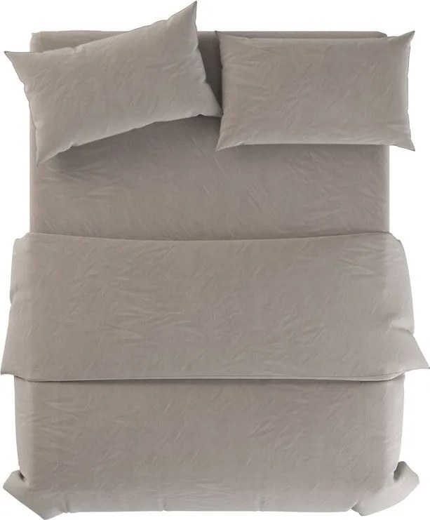 Világosszürke-szürkésbarna kétszemélyes len ágyneműhuzat 200x200 cm Natural – Native Natural