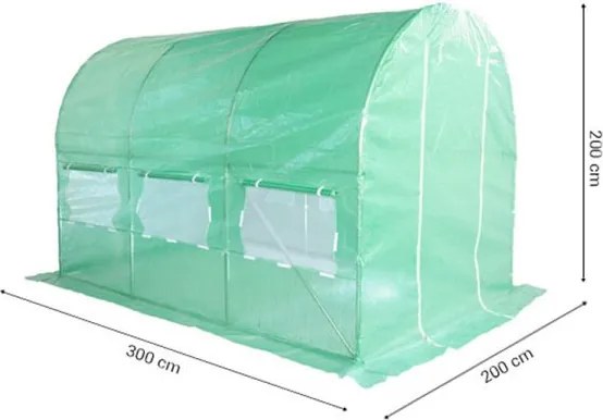 Home &amp; Garden Fóliasátor 200 x 300 cm (6 m2) zöld