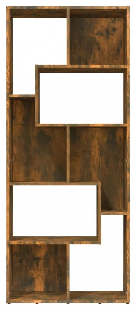 füstös tölgy színű szerelt fa könyvszekrény 67 x 24 x 161 cm