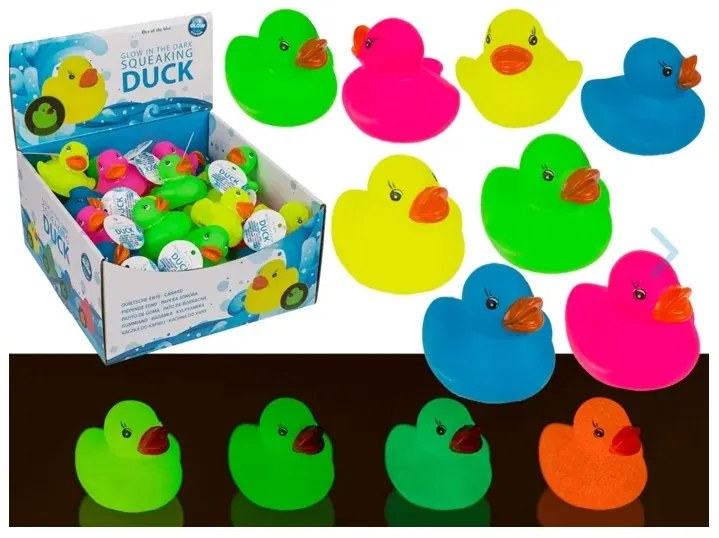 Mini sötétben világító gumikacsa - különféle típusok
