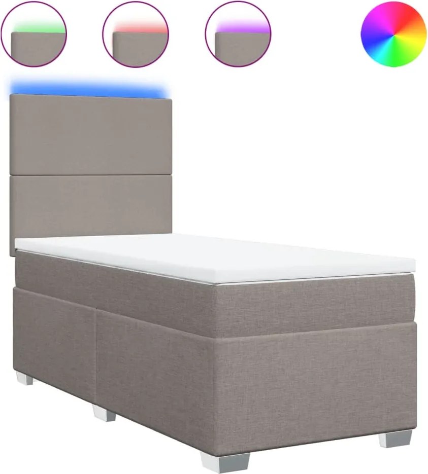 vidaXL tópszínű szövet rugós ágy matraccal 80 x 200 cm