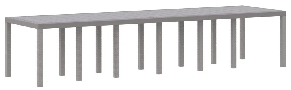 Kerti Asztal Világosszürke 350x100x73 cm Poly Rattan
