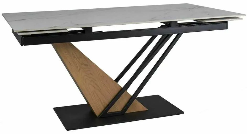 Michel étkezőasztal 160 x 90 cm, márvány / tölgy