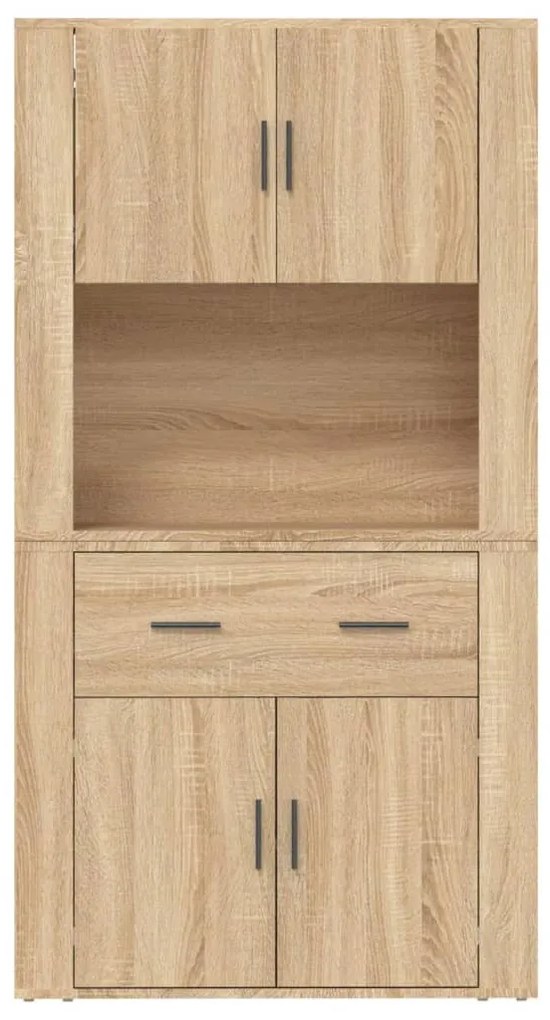 sonoma tölgy szerelt fa magasszekrény