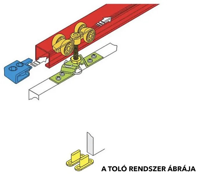 SB DAKOTA 90 II beltéri tolóajtó tükörrel - fehér Automata záródás: Nem