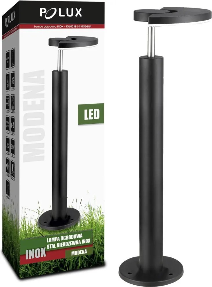 POLUX 208934 MODENA Modern Kültéri Állólámpa Fekete LED IP54