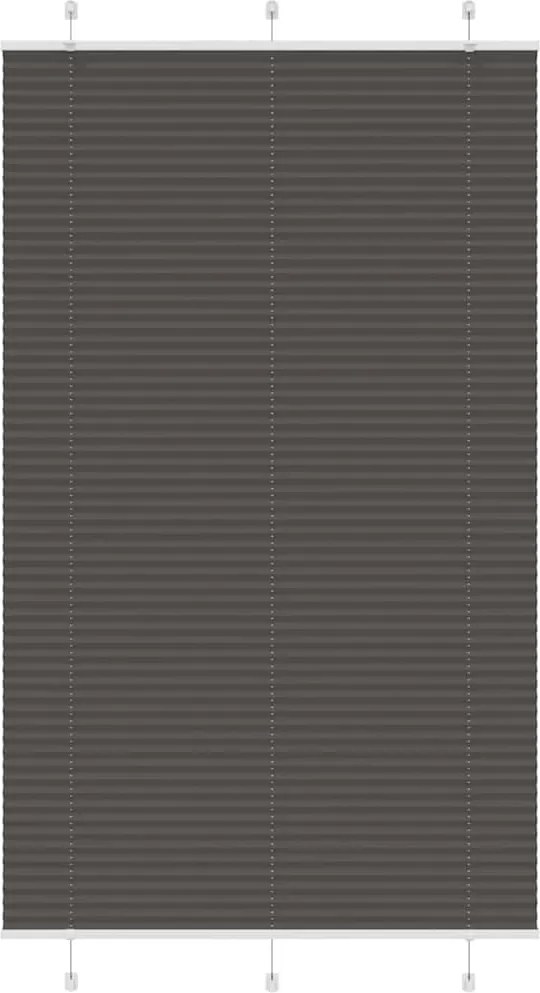 vidaXL pliszírozott redőny fekete 120x200 cm szövetszélesség 119,4 cm