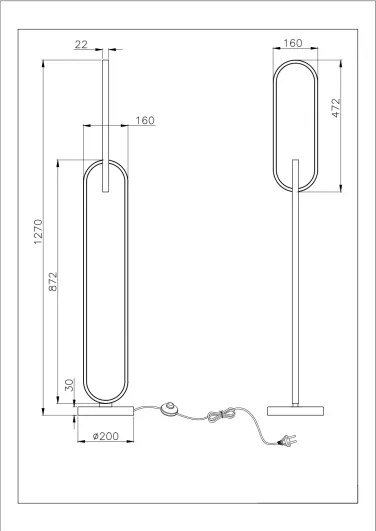 Zuma Line F241145502 - RAVON LED állólámpa 2xLED/36W/230V fekete/arany