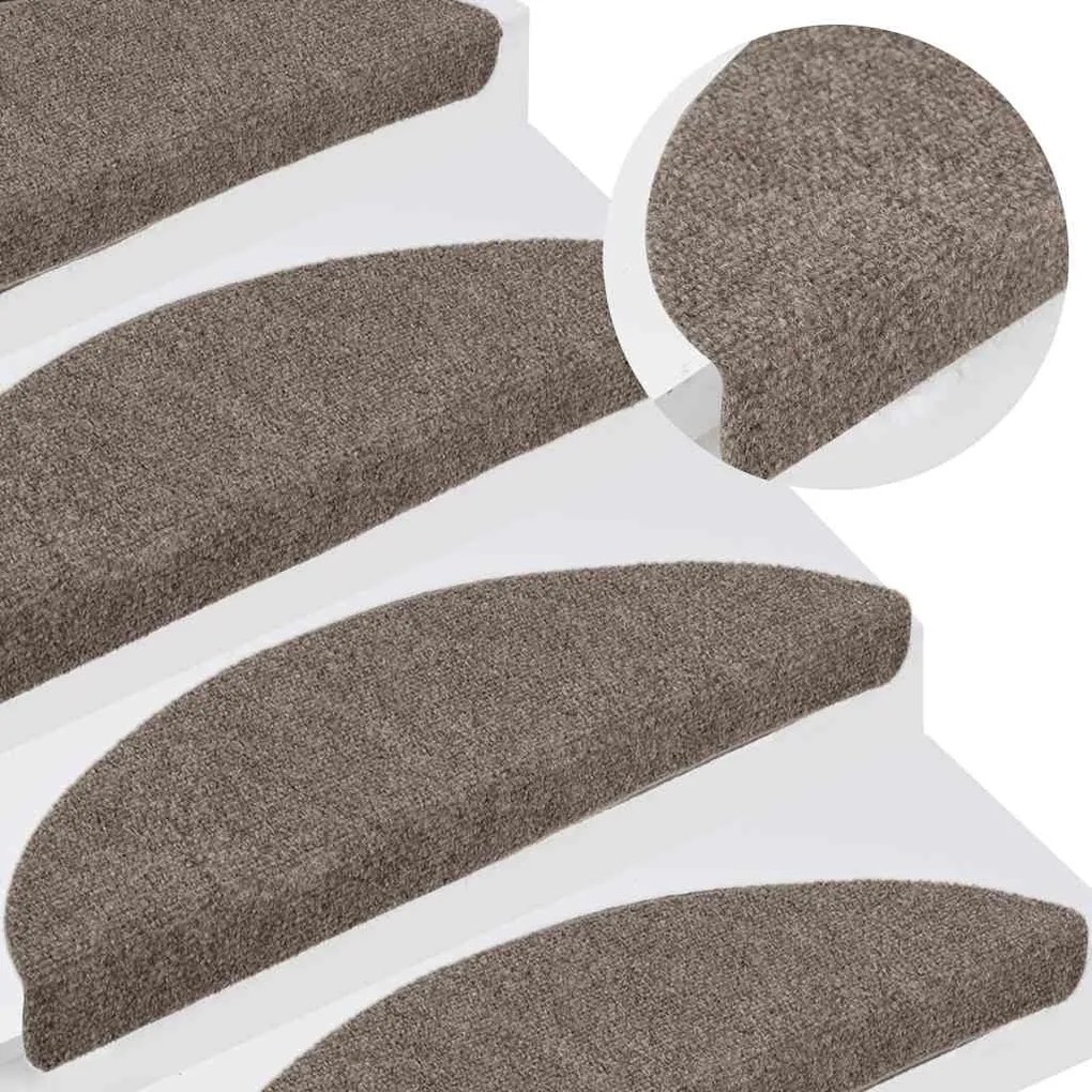 10 db öntapadós lépcsőszőnyeg 56 x 17 x 3 cm bézs félkör alakú