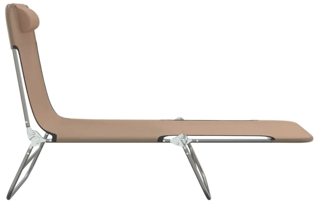 2 db tópszínű textilén és acél összecsukható napágy