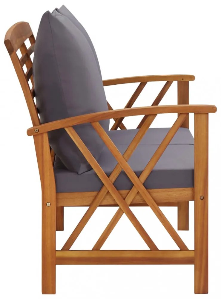 tömör akácfa kerti pad párnákkal 119 cm