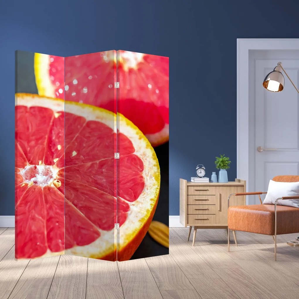 Paraván - Szeletelt grapefruit (126x170 cm)