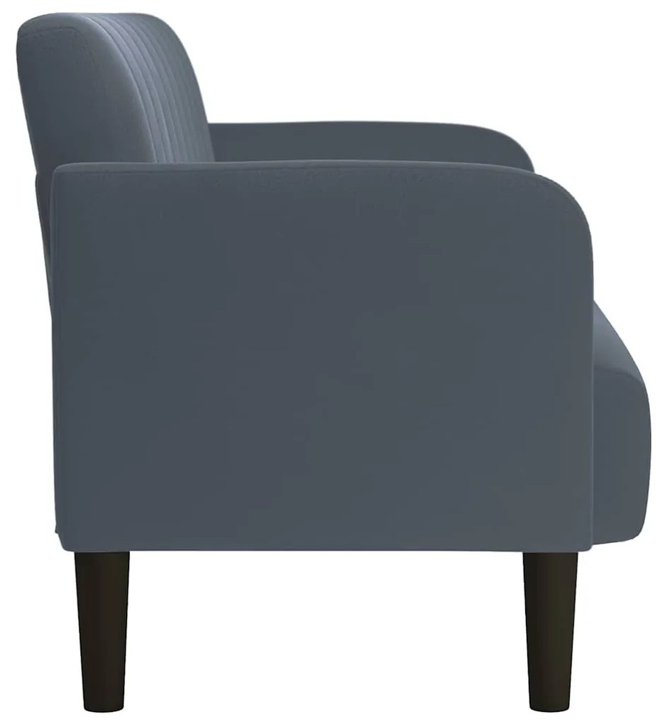 sötétszürke bársony loveseat kanapé 109 cm