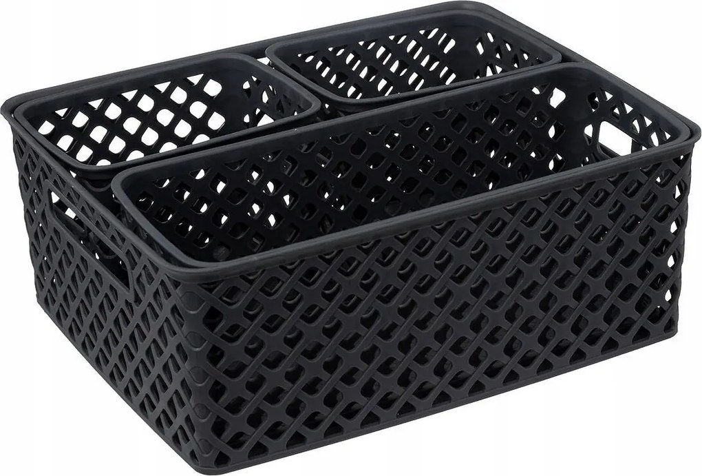 Folk Műanyag Tárolókosár Szett 4 db-os szett