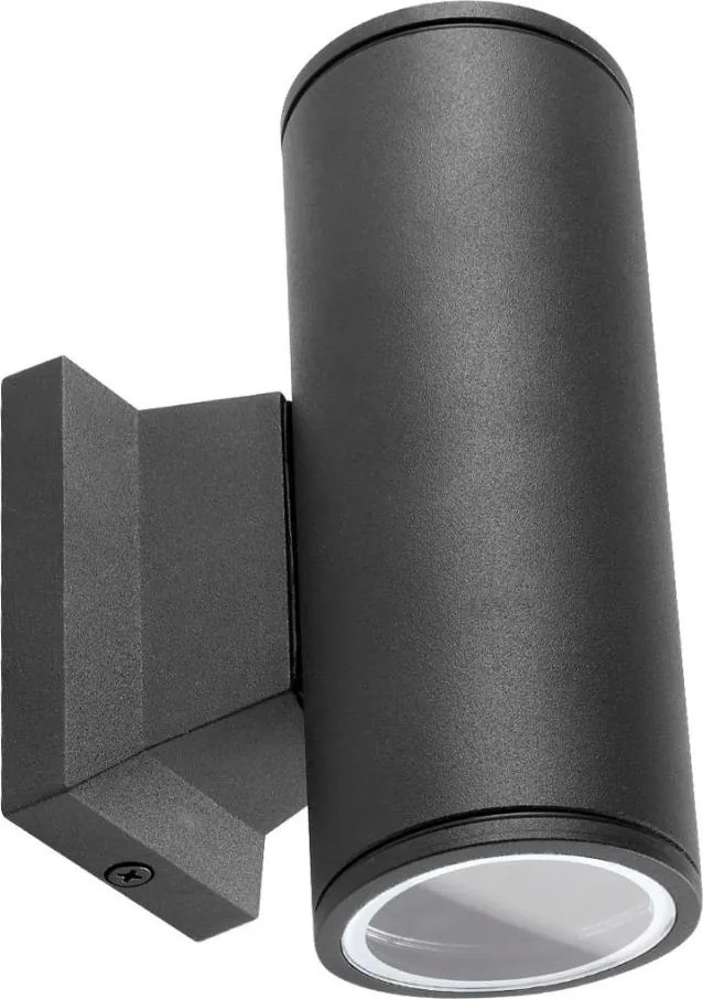 Aigostar - Kerek kültéri fali lámpa 2xGU10/35W/230V fekete IP65