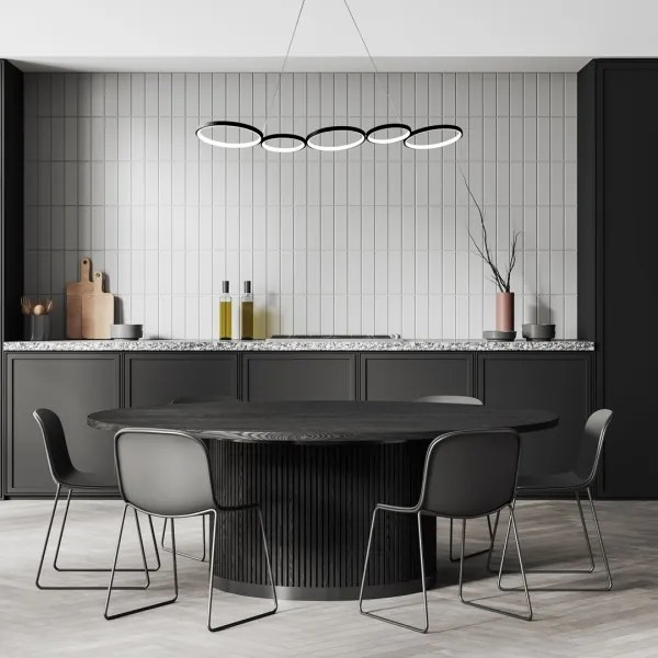 LED Csillár zsinóron OLYMPIA 5xLED/10W/230V fekete