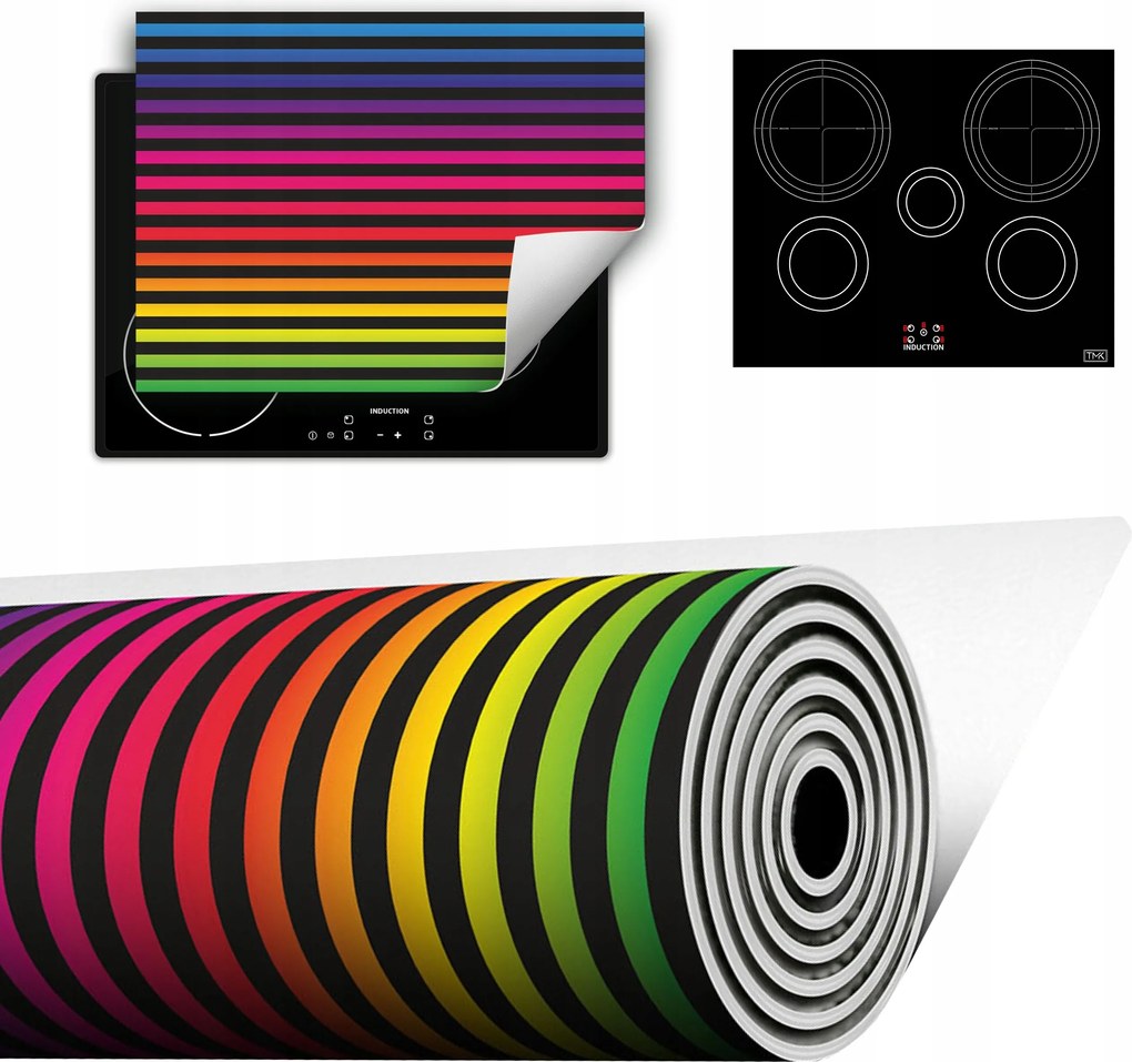 Vinyl Szőnyeg A Konyhába Több Hely 70x52 színes csíkos