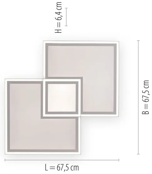 Leuchten Direkt 14855-16-LED Dimmelhető mennyezeti lámpa EDGING LED/51W/230V+ távirányító