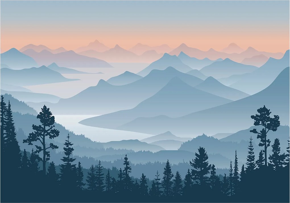 Fotótapéta Flizelin Fal a Hálószobába Hegyi panoráma 312x219 Ragasztó