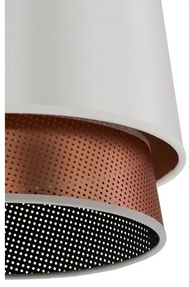 Duolla - Csillár zsinóron BELL SHINY 1xE27/15W/230V átm. 25 cm fehér/réz