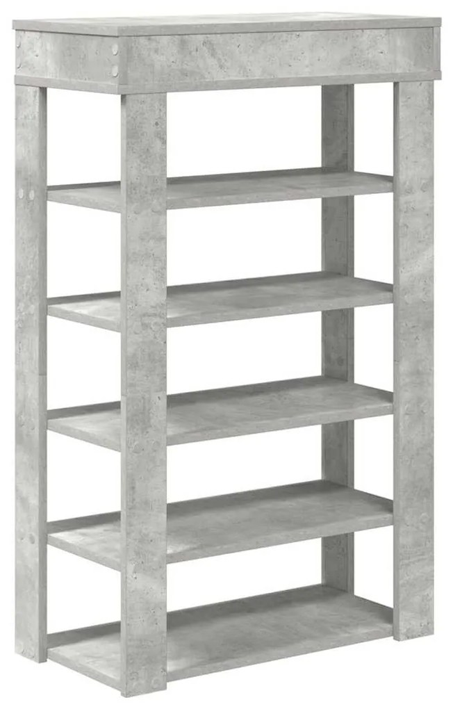 betonszürke szerelt fa cipőtartó 60x30x98 cm