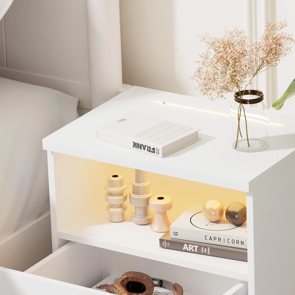 Casaria® Jamie éjjeliszekrény - fehér