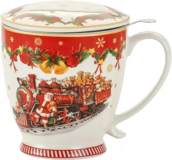 Porcelán teásbögre 460 ml Karácsonyi szűrő