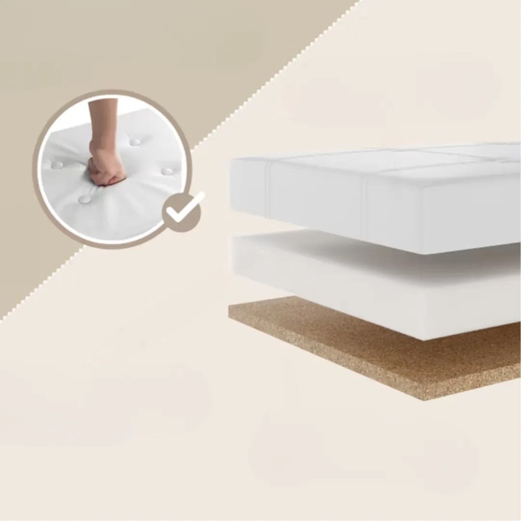 BELLA tárolós puff, 115x40x40cm, fehér Casaria