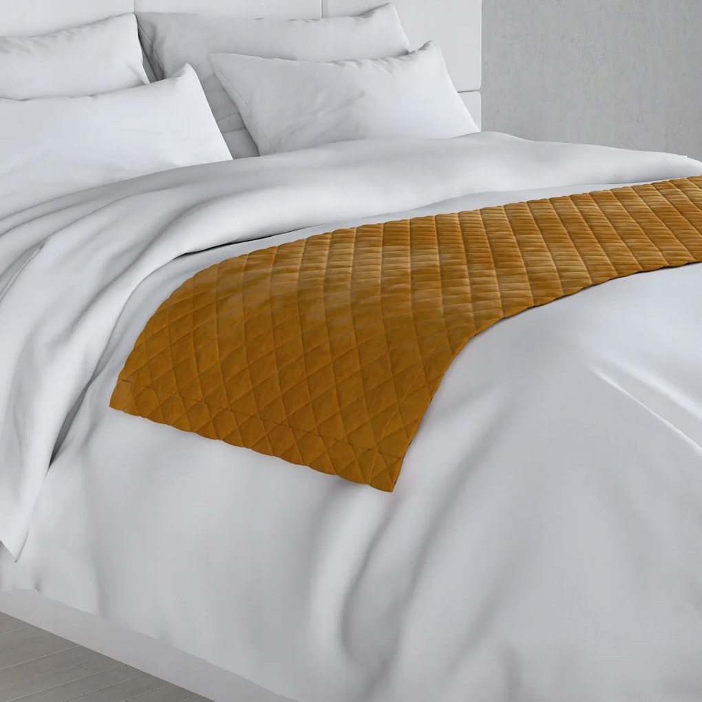 Dekoria Szállodai ágytakaró Velvet 60x200cm sárga árnyalatok