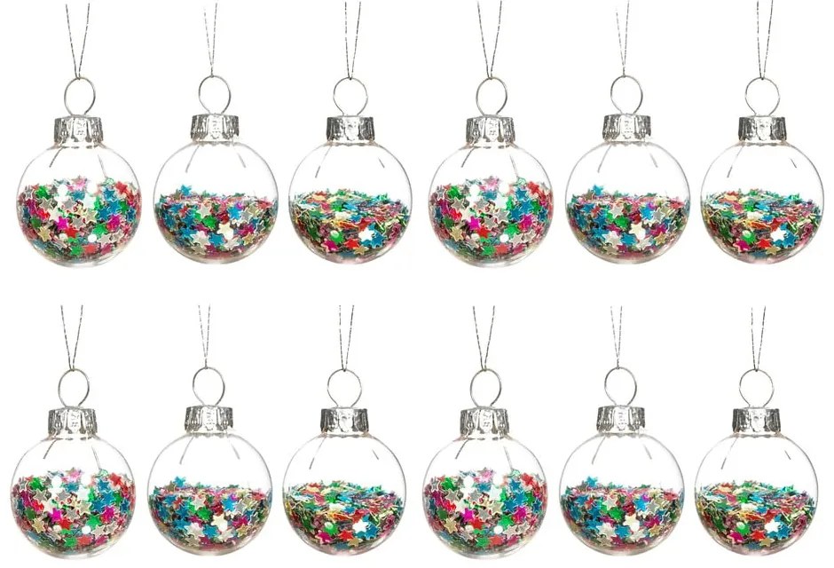 Üveg karácsonyfadísz készlet 12 db-os ø 3 cm Disco Stars Mini – Sass &amp; Belle