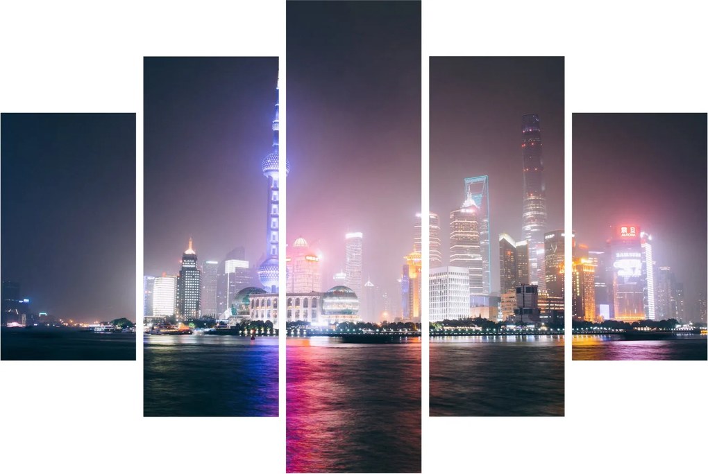 Éjszakai Shanghai képe (150x105 cm)