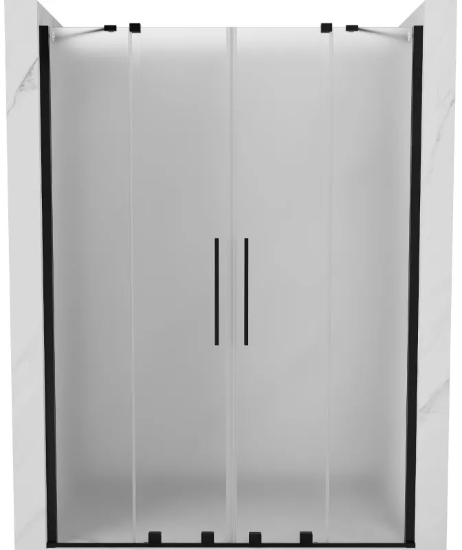 Mexen Velar Duo, tolózuhanyajtó nyitáshoz 140 cm, 8 mm-es matt üveg, fekete matt, 871-140-000-32-70