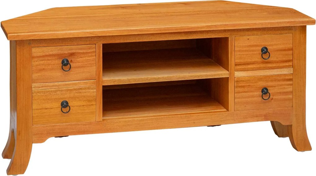 vidaXL TV szekrény Természetes 100 x 40,5 x 46 cm Tömör Mahagóni Fa