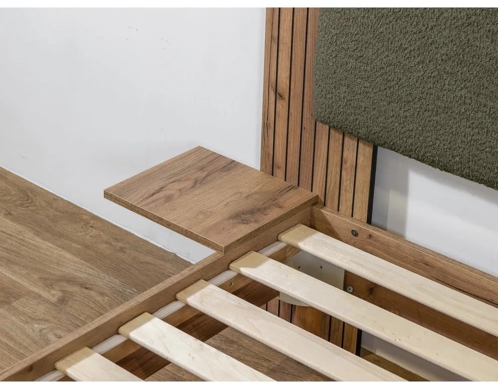 Zöld franciaágy ágyráccsal 160x200 cm Lior – Bobochic Paris