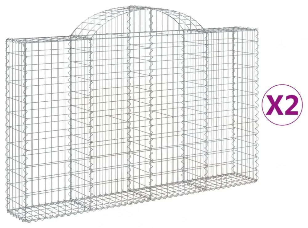 2 db íves horganyzott vas gabion kosár 200x30x120/140 cm