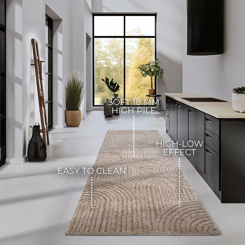 Bézs futószőnyeg 80x240 cm Chappe Beige – Elle Decoration
