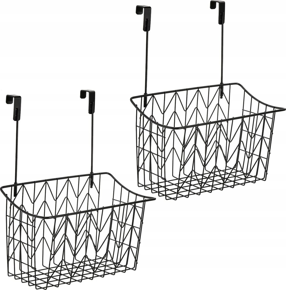 2x Szekrényajtó rendszerező fém drótkosár