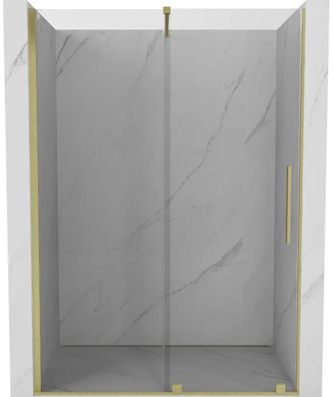 Mexen Velar, nyitható tolóajtó 160x200 cm, 8mm átlátszó üveg, arany matt, 871-160-000-01-55