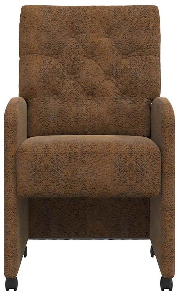Kerekes Étkező Székek 2 pcs Barna 58 x 67 x 97 cm Műbőr velúr
