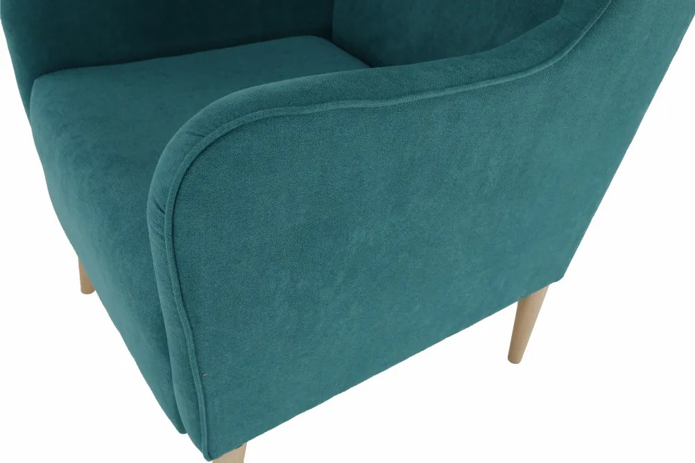 Kényelmes fotel, türkíz/bükk, BREDLY