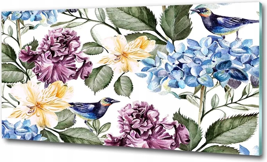 Fotó kép edzett üveg Virágos minta 100x70