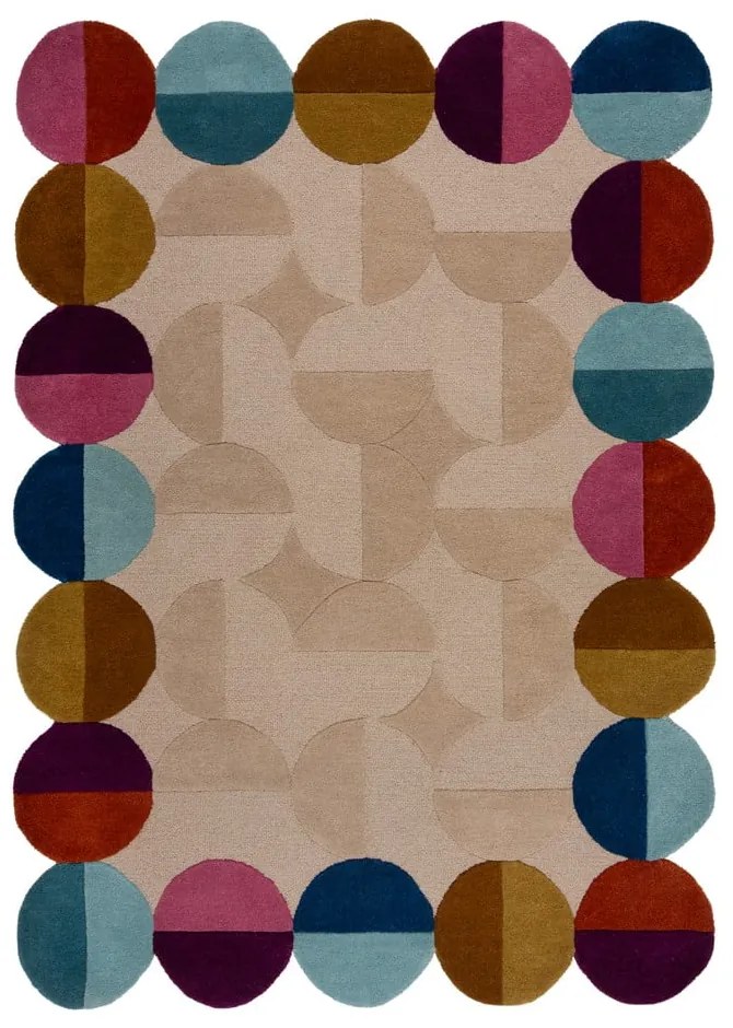 Bézs kézi szövésű gyapjú szőnyeg 200x290 cm Mia Textured Scallop – Flair Rugs