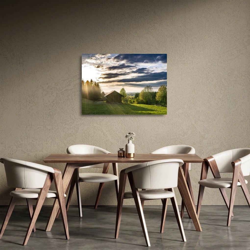 Erdei kunyhó képe (üvegen) (70x50 cm)