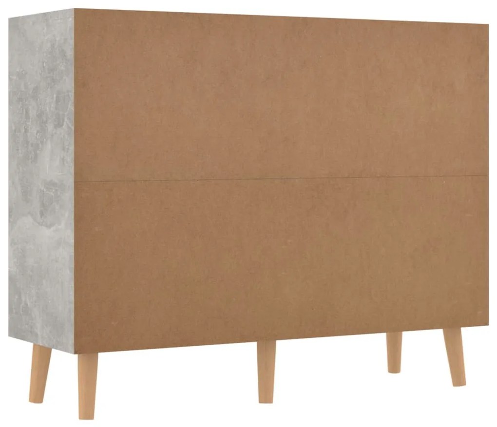 betonszürke szerelt fa tálalószekrény 90 x 30 x 72 cm