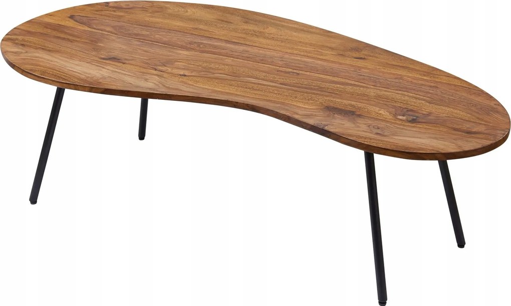 Dohányzóasztal Fa asztallap Retro Style 122x36x63 cm Fém lábak Fekete