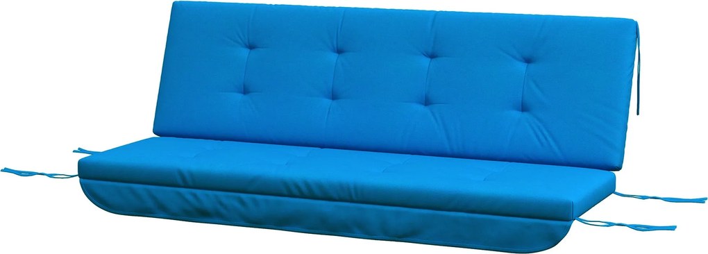 Outsunny Párna Szett Hollywoodi Hintaágyhoz - 170 cm Ülőpárna, Hintaágy Párna, Kerti Párna, Háttámpárna, Oldalpárna Kék | Aosom