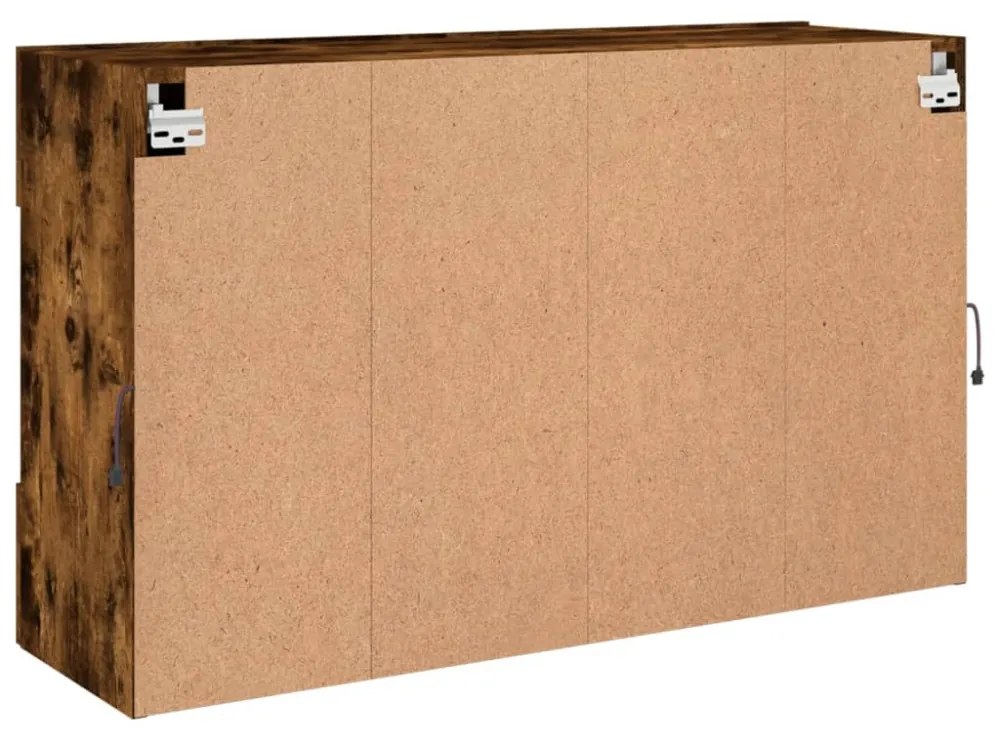 füstös tölgy színű fali TV-szekrény LED-ekkel 98,5x30x60,5 cm